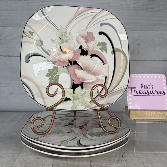 Sango Quadrille ANASTASIA  Andre Richard Floral Oriental Dinner Plates Set of 4 - Picture 1 of 16